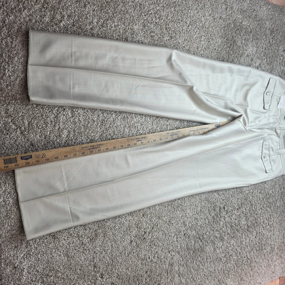 NEW Patrini Couture Dress Pants Mens 36x32 Cream Textured Western Retro Formal
